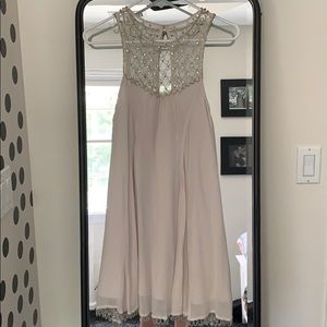 LIGHT GREY BEADED DRESS NWOT